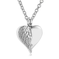 Heart Angel Wing Urn Necklace Ashes Cremation Jewelry