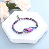 Ashes Keepsake Infinity Charm Urn Bracelet Cremation Jewelry Stainless Steel