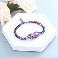 Ashes Keepsake Infinity Charm Urn Bracelet Cremation Jewelry Stainless Steel