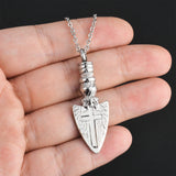 Cross Shield Pendant Urn Necklace For Ashes Stainless Steel