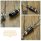 Bullet Urn Necklace Pet Ashes Keepsake Urn