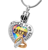 Stainless Steel Mom Ashes Cremation Jewelry / Personalized Heart Urn Necklace For Mom, Dad, Grandma, Grandpa