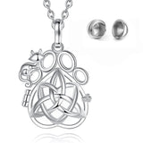 Pet Ashes Urn Necklace With Cat and Paw