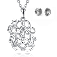 Pet Ashes Urn Necklace With Cat and Paw