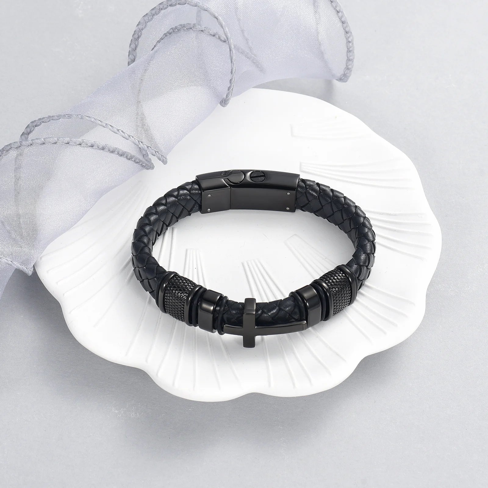 Genuine Leather Men's Urn Bracelet