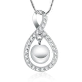 Ashes Keepsake Infinite Ring Shape Urn Pendant With Hanging Ball Cremation Jewelry