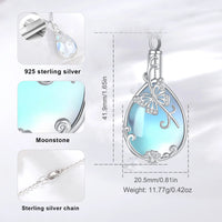 Butterfly Urn Necklace Sterling Silver And Moonstone