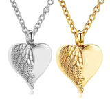 Heart Angel Wing Urn Necklace Ashes Cremation Jewelry