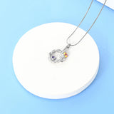Ashes Keepsake Rose In a Circle Urn Necklace Stainless Steel Cremation Jewelry