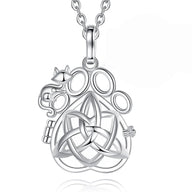 Pet Ashes Urn Necklace With Cat and Paw