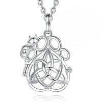 Pet Ashes Urn Necklace With Cat and Paw