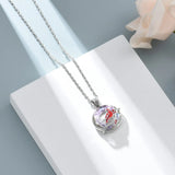 Ashes Keepsake Cardinal Urn Necklace for Ashes Cremation Jewelry With Crystal