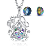 Pet Ashes Urn Necklace With Cat and Paw