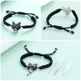 Wolf Head Cremation Urn Bracelet for Ashes Adjustable Cremation Jewelry
