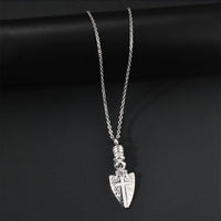 Cross Shield Pendant Urn Necklace For Ashes Stainless Steel
