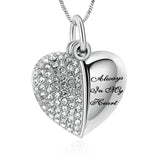 Ashes Keepsake Always in My Heart Crystal Cremation Urn Necklaces for Ashes  Stainless Steel Cremation Jewelry