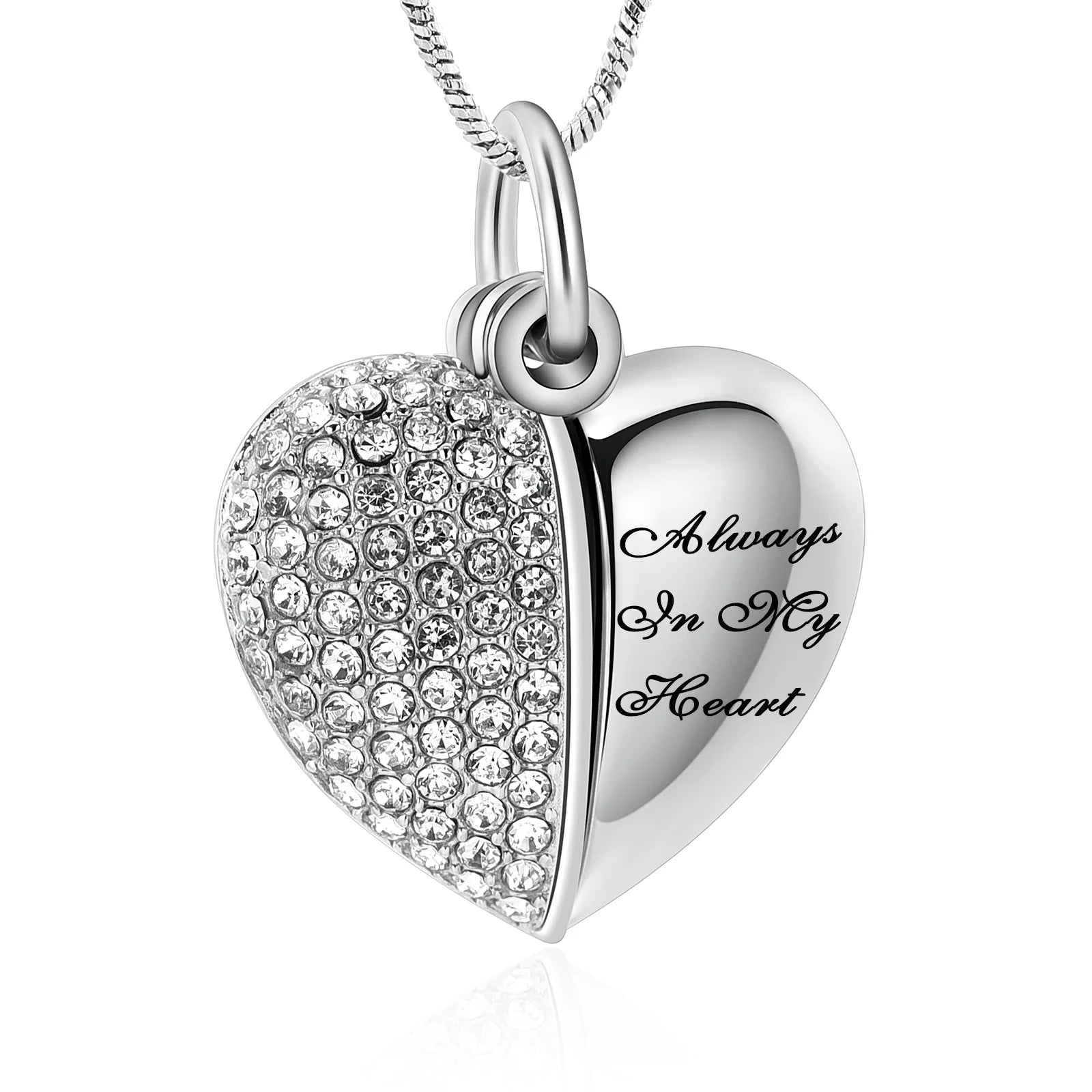 Ashes Keepsake Always in My Heart Crystal Cremation Urn Necklaces for Ashes  Stainless Steel Cremation Jewelry