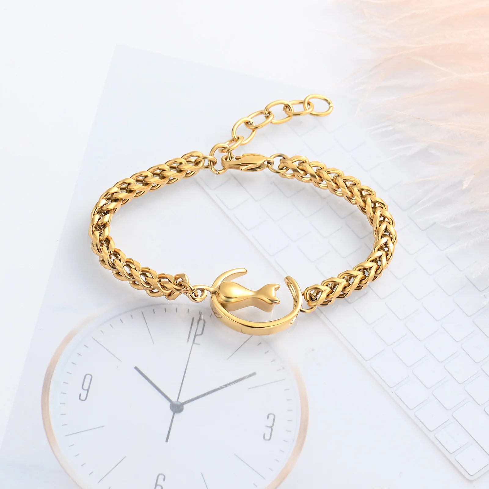 Cat And Moon Cremation Bracelets For Ashes