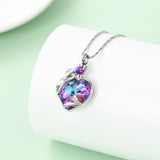 Heart Urn Necklace for Ashes With Tulip Flower