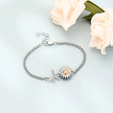 Sunflower Urn Bracelet For Ashes Stainless Steel