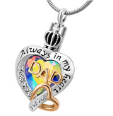Stainless Steel Mom Ashes Cremation Jewelry / Personalized Heart Urn Necklace For Mom, Dad, Grandma, Grandpa