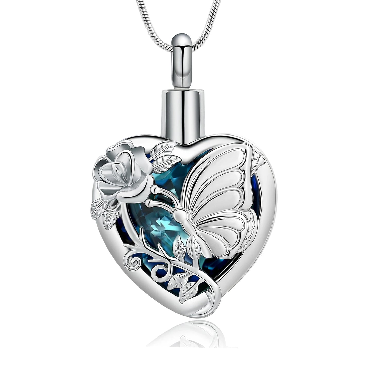 Butterfly Ashes Necklace Cremation Jewelry Stainless Steel