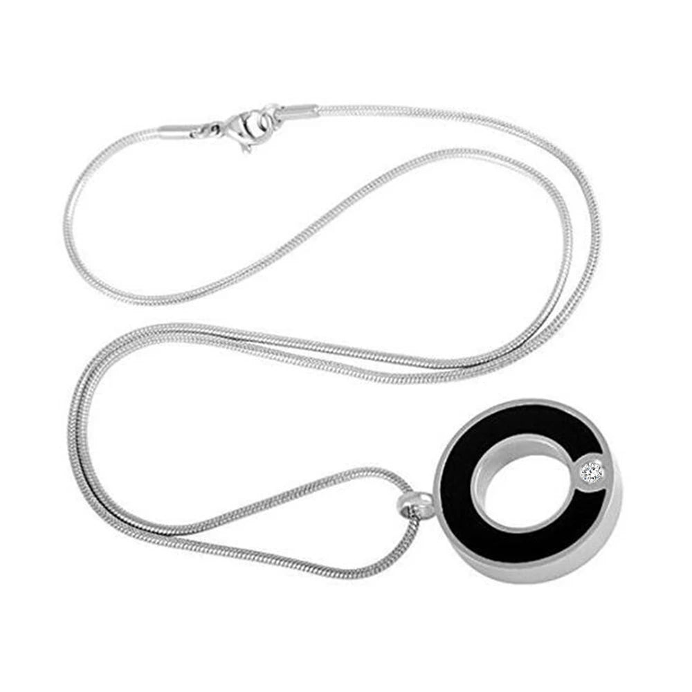 Cremation Jewelry Crystal Circle Round Pendant