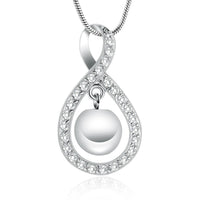 Ashes Keepsake Infinite Ring Shape Urn Pendant With Hanging Ball Cremation Jewelry