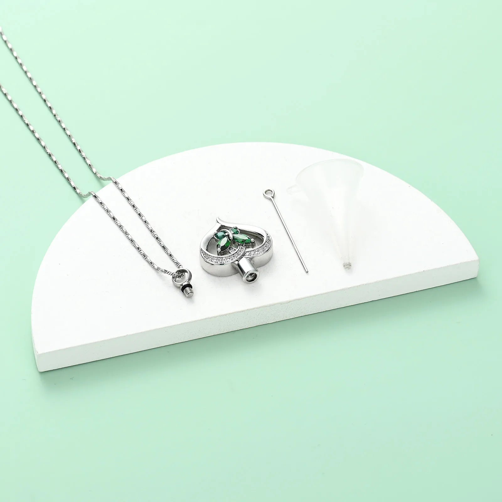 Ashes Keepsake Cremation Jewelry Butterfly Heart Urn Necklace Cremation Jewelry