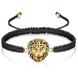 Ashes Keepsake Lion Head Cremation Urn Bracelet for Ashes Braided Rope Men's Cremation Jewelry