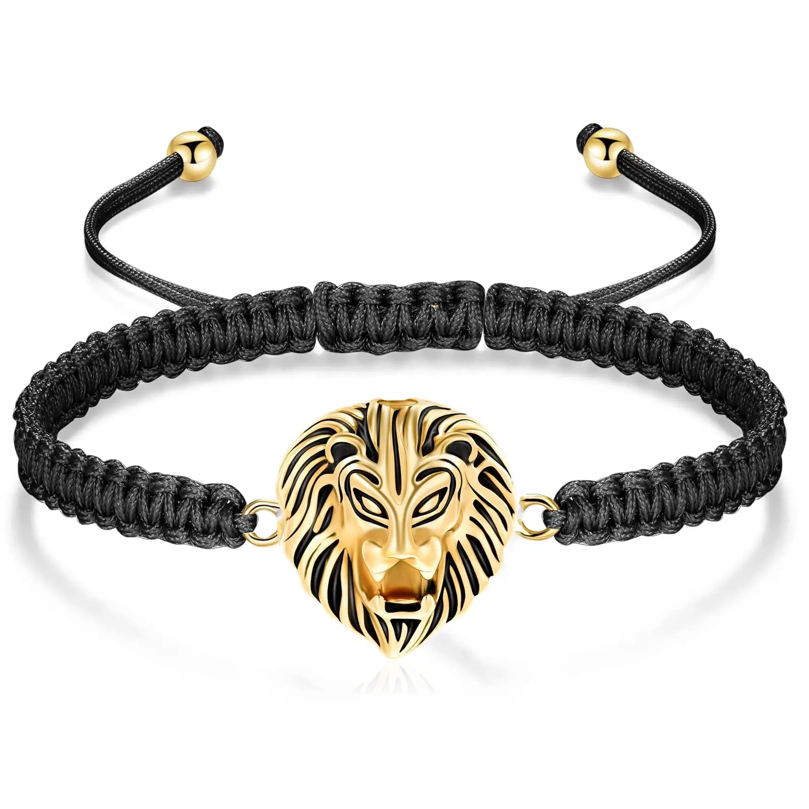 Ashes Keepsake Lion Head Cremation Urn Bracelet for Ashes Braided Rope Men's Cremation Jewelry