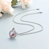 Ashes Keepsake Cardinal Urn Necklace for Ashes Cremation Jewelry With Crystal