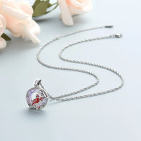 Ashes Keepsake Cardinal Urn Necklace for Ashes Cremation Jewelry With Crystal