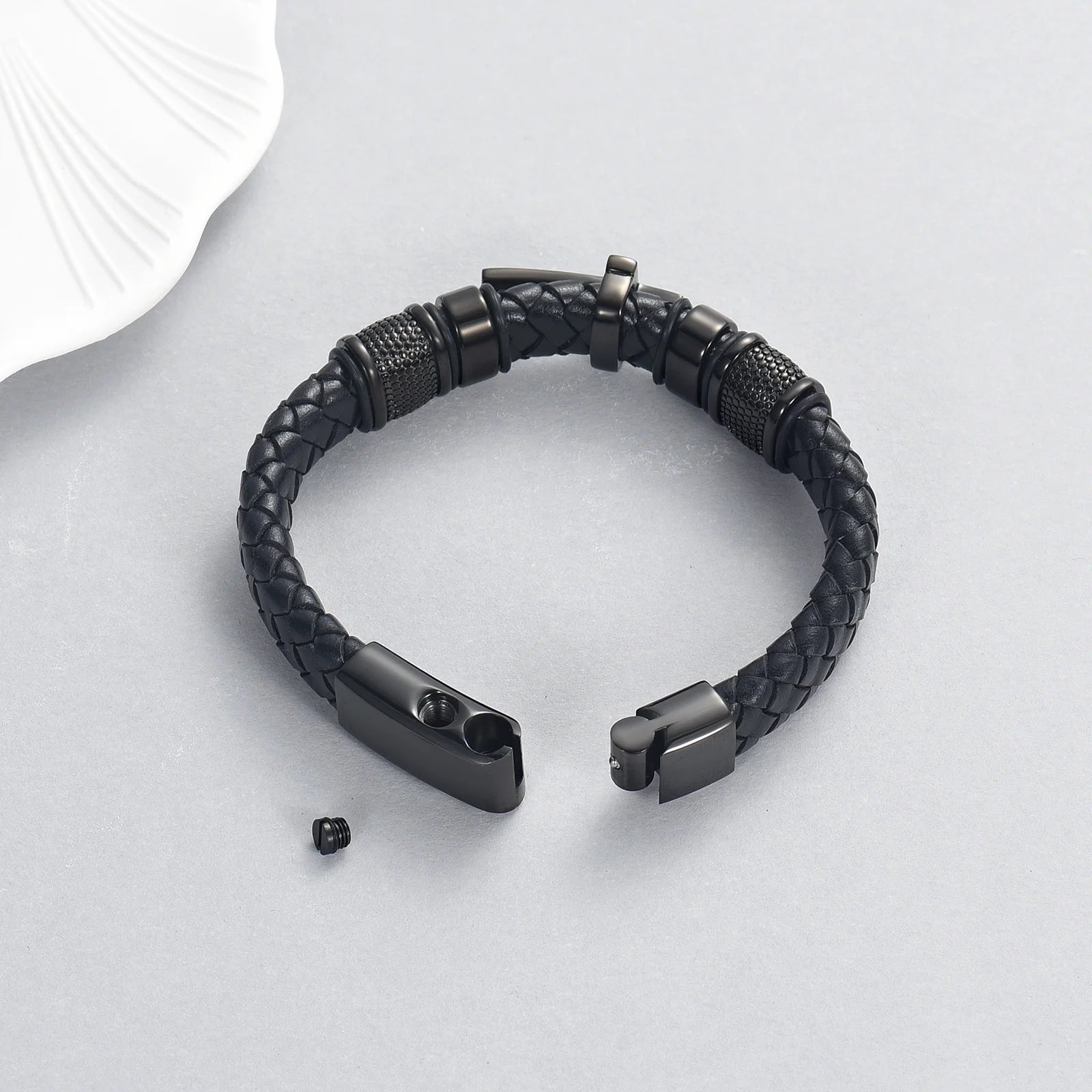 Genuine Leather Men's Urn Bracelet