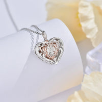 Sterling Silver Rose Butterfly Ashes Locket Urn Necklace