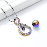 Ashes Keepsake Infinite Ring Shape Urn Pendant With Hanging Ball Cremation Jewelry