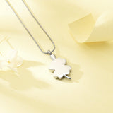 Green Clover Leaf Urn Necklace With Zirconia