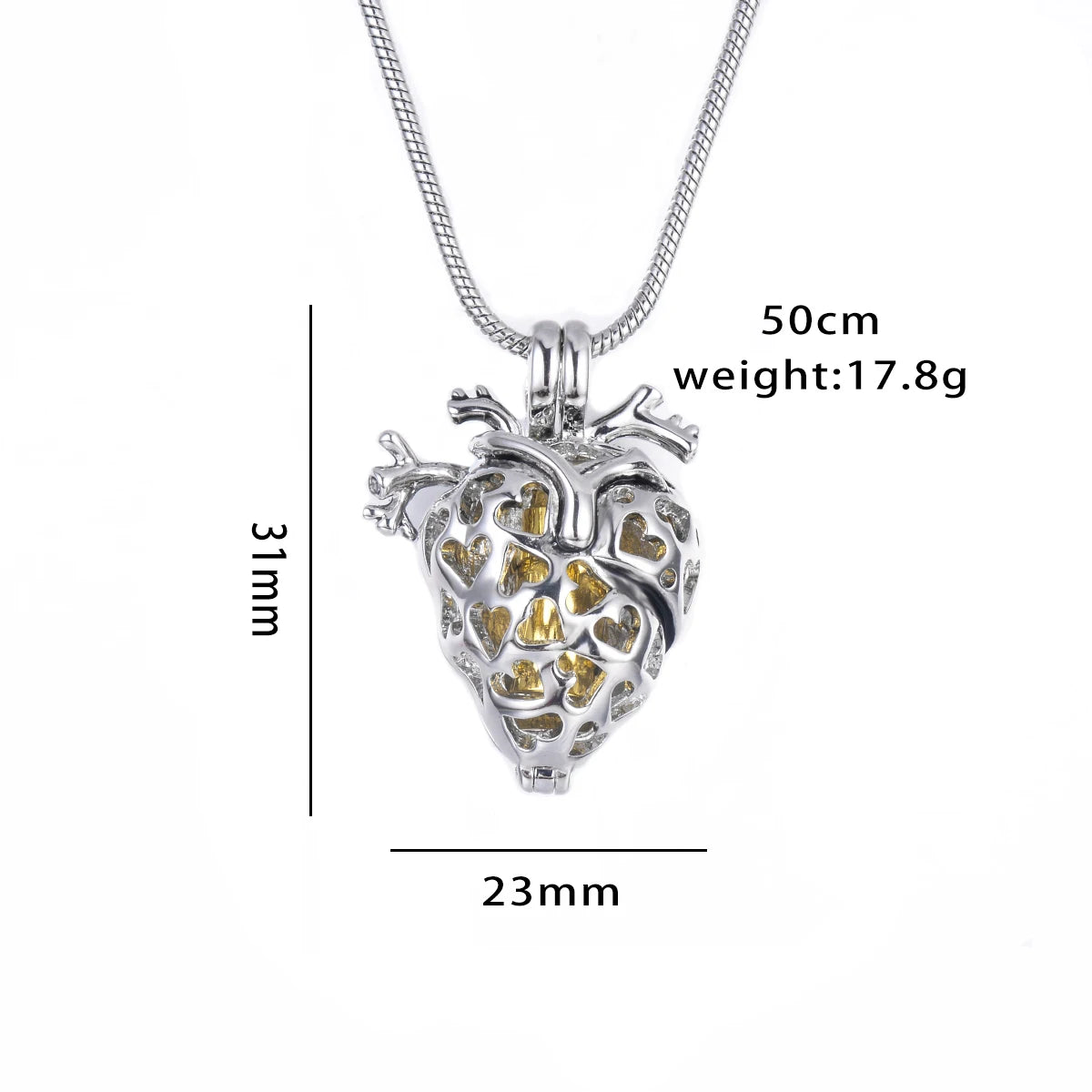 Cremation Jewelry Anatomical Heart Necklace