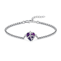 Ashes Keepsake Crystal Heart Urn Bracelet For Ashes Stainless Steel