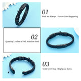 Genuine Leather Men's Urn Bracelet