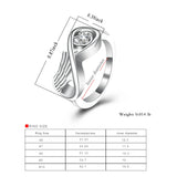 Heart And Wing Crystal Urn Ring Stainless Steel