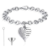 Heart Charm Urn Bracelet for Ashes Stainless Steel Cremation Jewelry