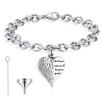 Heart Charm Urn Bracelet for Ashes Stainless Steel Cremation Jewelry