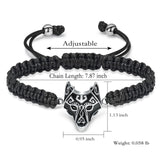 Wolf Head Cremation Urn Bracelet for Ashes Adjustable Cremation Jewelry