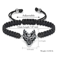 Wolf Head Cremation Urn Bracelet for Ashes Adjustable Cremation Jewelry