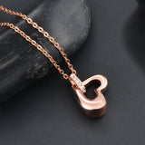 Ashes Keepsake Heart Mini Urn Necklace Stainless Steel Cremation Jewelry For Women