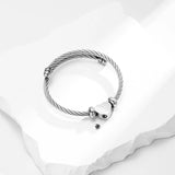 Heart Charm Cremation Bracelet For Ashes Stainless Steel