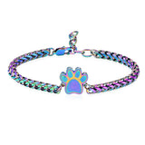 Ashes Keepsake Dog/Cat Paw Print Urn Bracelet Cremation Jewelry for Ashes