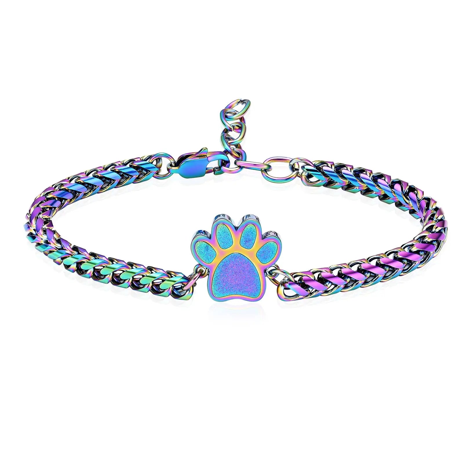 Ashes Keepsake Dog/Cat Paw Print Urn Bracelet Cremation Jewelry for Ashes