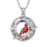 Ashes Keepsake Cardinal Urn Necklace for Ashes Cremation Jewelry With Crystal